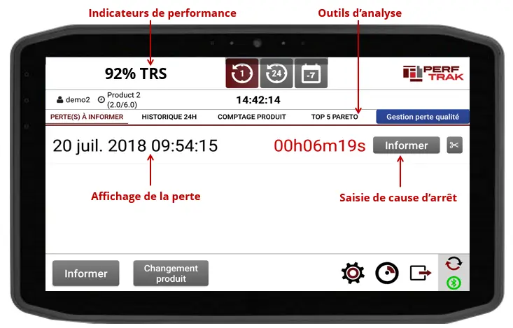 PERFTRAK : FONCTIONNALITÉS DE LA TABLETTE !